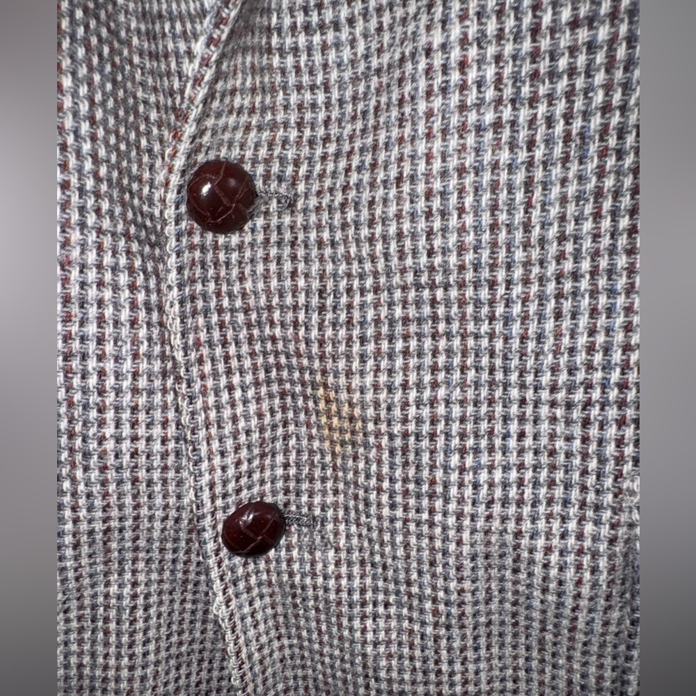 Cricketeer Wool Houndstooth Blazer Men’s (Fits 42R Large) Made in USA - Picture 4 of 10